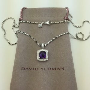 David Yurman Amethyst Necklace With Diamonds 925.